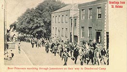 Anglo-Boerenoorlog (1899-1902) prisoners of war arriving in Jamestown, Saint Helena