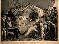 The death of Napoleon Bonaparte at St Helena in 1821