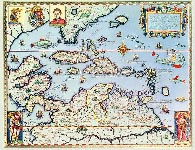 Caribbean map Theodore de Bry